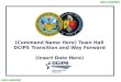 UNCLASSIFIED (Command Name Here) Town Hall DCIPS Transition and Way Forward (Insert Date Here) UNCLASSIFIED