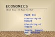 ECONOMICS What Does It Mean To Me? Part VI: Elasticity of Demand Elasticity of Supply Supply, Demand, and Taxation