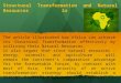 Structural Transformation and Natural Resources in Africa The article illustrated how Africa can achieve its Structural Transformation effectively by utilizing