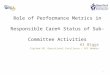 Role of Performance Metrics in Responsible Care® Status of Sub-Committee Activities Al Biggs Sipchem GM, Operational Excellence / RCC Member 1