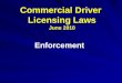 Commercial Driver Licensing Laws June 2010 Enforcement