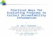 Practical Ways for Evaluating Programs to Collect Accountability Information by Dr. John G. Richardson Agricultural Programs Accountability Manager College