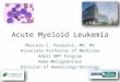 Acute Myeloid Leukemia Marcelo C. Pasquini, MD, MS Associate Professor of Medicine Adult BMT Program Heme-Malignancies Division of Hematology/Oncology