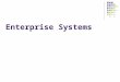Enterprise Systems. Anatomy of enterprise applications Enterprise Applications keep track of information related to the operations of the enterprise e.g