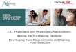 111111 DIGITAL MEDICAL OFFICE OF THE FUTURE 7.01 Physicians and Physician Organizations: Making the Purchasing Decision Developing Your Requirements and