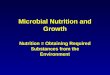 Microbial Nutrition and Growth Nutrition = Obtaining Required Substances from the Environment