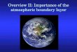 Overview II: Importance of the atmospheric boundary layer