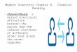 Modern Chemistry Chapter 6- Chemical Bonding chemical bond- a mutual electrical attraction between the nuclei and the valence electrons of different atoms