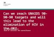 Can we reach UNAIDS 90-90- 90 targets and will this lead to the elimination of HIV in the UK? Dr Valerie Delpech Head of national HIV surveillance