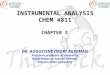 INSTRUMENTAL ANALYSIS CHEM 4811 CHAPTER 2 DR. AUGUSTINE OFORI AGYEMAN Assistant professor of chemistry Department of natural sciences Clayton state university