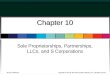 Chapter 10 Sole Proprietorships, Partnerships, LLCs, and S Corporations McGraw-Hill/Irwin Copyright © 2014 by The McGraw-Hill Companies, Inc. All rights