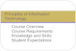 Course Overview Course Requirements Knowledge and Skills Student Expectations Principles of Information Technology