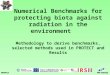 PROTECTFP6-036425 Numerical Benchmarks for protecting biota against radiation in the environment Methodology to derive benchmarks, selected methods used