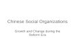 Chinese Social Organizations Growth and Change during the Reform Era