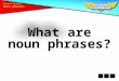 What are noun phrases? Grammar Toolkit. A noun phrase is a phrase that acts as a noun. Stacking pet snails is very tricky. If you ask the question What