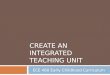 CREATE AN INTEGRATED TEACHING UNIT ECE 460 Early Childhood Curriculum