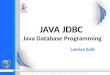 JAVA JDBC JAVA JDBC Java Database Programming Lamiaa Said
