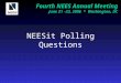 Fourth NEES Annual Meeting June 21 –23, 2006 * Washington, DC NEESit Polling Questions
