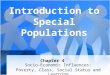 Chapter 4 Socio-Economic Influences: Poverty, Class, Social Status and Learning Introduction to Special Populations