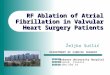 Dubrava University Hospital Zagreb, Croatia  DEPARTMENT OF CARDIAC SURGERY RF Ablation of Atrial Fibrillation in Valvular Heart Surgery Patients
