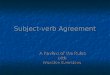 Subject-verb Agreement A Review of the Rules with Practice Exercises