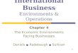 4-1 International Business Environments & Operations Chapter 4 The Economic Environments Facing Businesses Daniels ● Radebaugh ● Sullivan
