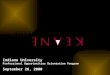 Indiana University Professional Opportunities Orientation Program September 26, 2000