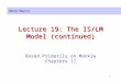 NUIG Macro 1 Lecture 19: The IS/LM Model (continued) Based Primarily on Mankiw Chapters 11