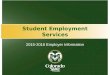 Student Employment Services 2015-2016 Employer Information