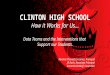 CLINTON HIGH SCHOOL How it Works for Us… Data Teams and the Interventions that Support our Students. Karinne Tharaldson Jones, Principal JR Kuch, Associate