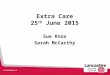 Extra Care 25 th June 2015 Sue Knox Sarah McCarthy