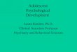 Adolescent Psychological Development Laura Kastner, Ph.D. Clinical Associate Professor Psychiatry and Behavioral Sciences