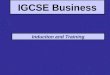 Induction and Training IGCSE Business. Induction The process of familiarising a new ‘recruit’ with the workplace. Definition