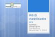 PBIS Applications NWPBIS Washington Conference November 5, 2012