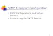 1 SMTP Transport Configuration SMTP Configurations and Virtual Servers Customizing the SMTP Service
