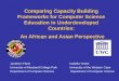 Comparing Capacity Building Frameworks for Computer Science Education in Underdeveloped Countries: An African and Asian Perspective Jandelyn PlaneIsabella