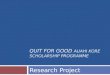 QUIT FOR GOOD AUAHI KORE SCHOLARSHIP PROGRAMME Research Project