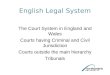English Legal System The Court System in England and Wales Courts having Criminal and Civil Jurisdiction Courts outside the main hierarchy Tribunals