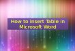How to insert Table in Microsoft Word. Change Home button to Insert button