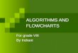 ALGORITHMS AND FLOWCHARTS For grade VIII By Indrani