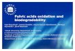 Fulvic acids oxidation and biodegradability Ivan Kozyatnyk a*, Joanna Świetlik c, Ursula Raczyk-Stanisławiak c, Nataliya Klymenko b, Jacek Nawrocki c a