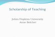 Scholarship of Teaching Johns Hopkins University Anne Belcher