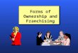 Forms of Ownership and Franchising. Factors Affecting the Choice n Tax considerations n Liability exposure n Start-up capital requirements n Control n