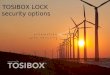 TOSIBOX LOCK security options. 1. ADMIN password 2. LOCK – Client mode -IP/MAC Filtering in Client mode 3. LOCK -SECURE ACCESS - 3G or broadband, L3 Firewall