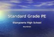 Standard Grade PE Blairgowrie High School Miss Morton