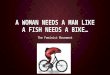 A WOMAN NEEDS A MAN LIKE A FISH NEEDS A BIKE… The Feminist Movement