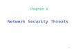 1 Chapter 6 Network Security Threats. 2 Objectives In this chapter, you will: Learn how to defend against packet sniffers Understand the TCP, UDP, and