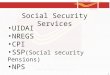 Social Security Services 1Empowering and Connecting India UIDAI NREGS CPI SSP (Social security Pensions) NPS
