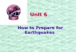 How to Prepare for Earthquakes Unit 6. Stage 1: Warming-up Activities Stage 2: Reading-Centred Activities Stage 3: Vocabulary Exercises Stage 4: Translating