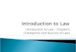 Introduction to Law – Chapter1 (Categories and Sources of Law)